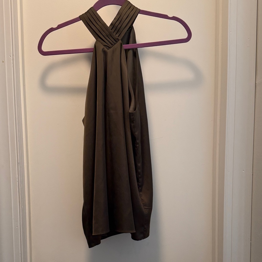 Express Dark Brown Halter Tank Top